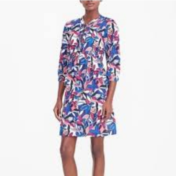 𝅺J CREW LADIES FLORAL PRINT LACE-UP  MINI DRESS- S - Picture 1 of 5